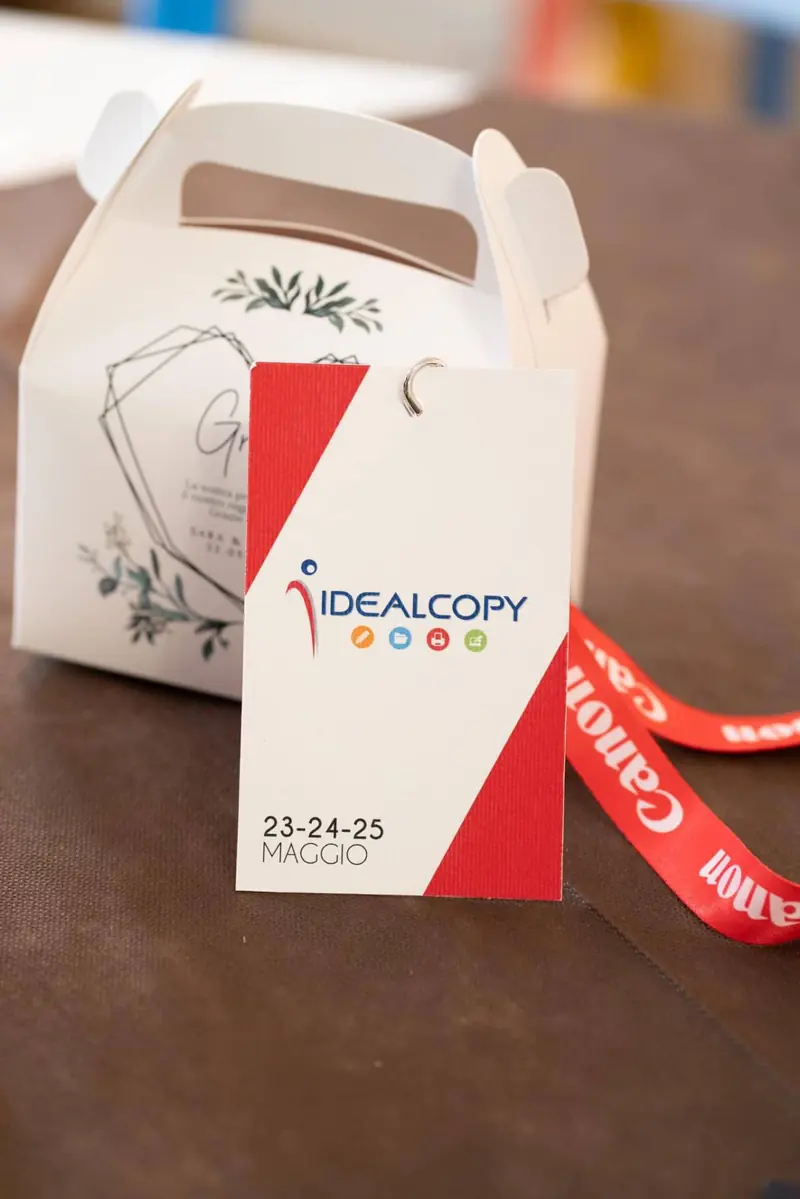 Il cofanetto omaggio dell’evento, con il logo Idealcopy