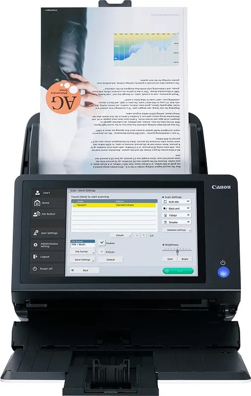 Scanner documentale Canon imageFORMULA da scrivania con schermo touch